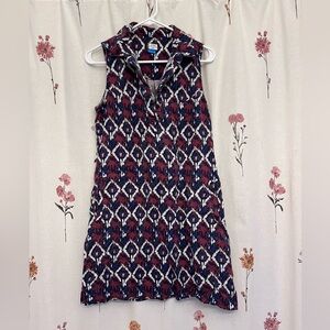 Kavu Sleeveless Dress in navy, burgundy and White Pattern